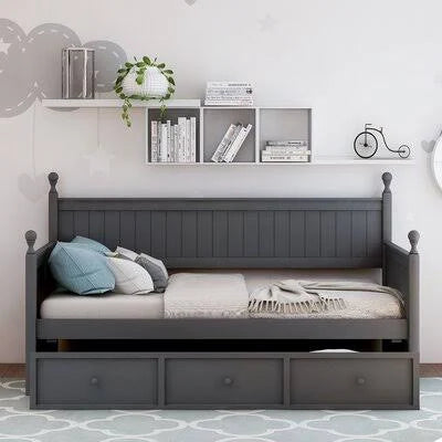 Grey Twin Daybed with 3 Drawers T20315