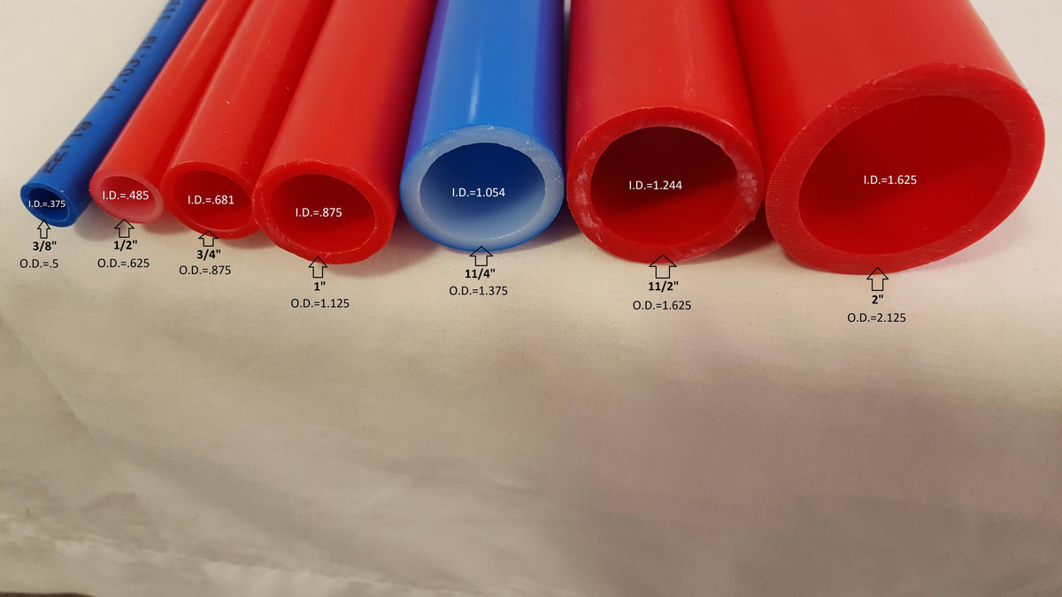 3/4x22 200& TOTAL~100& REDu0026100& Blue Certified Non-Barrier PEX Tubing R39710
