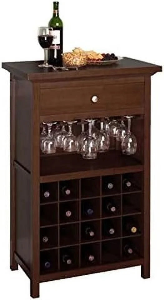20 Bottle Walnut Finish Wine Cabinet F431