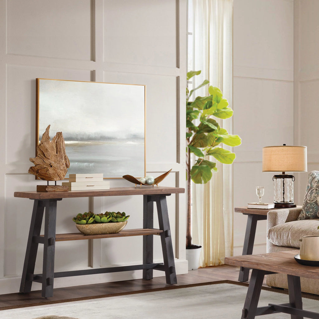 48"L Solid Wood Sofa/TV Console Table with Shelf F80190