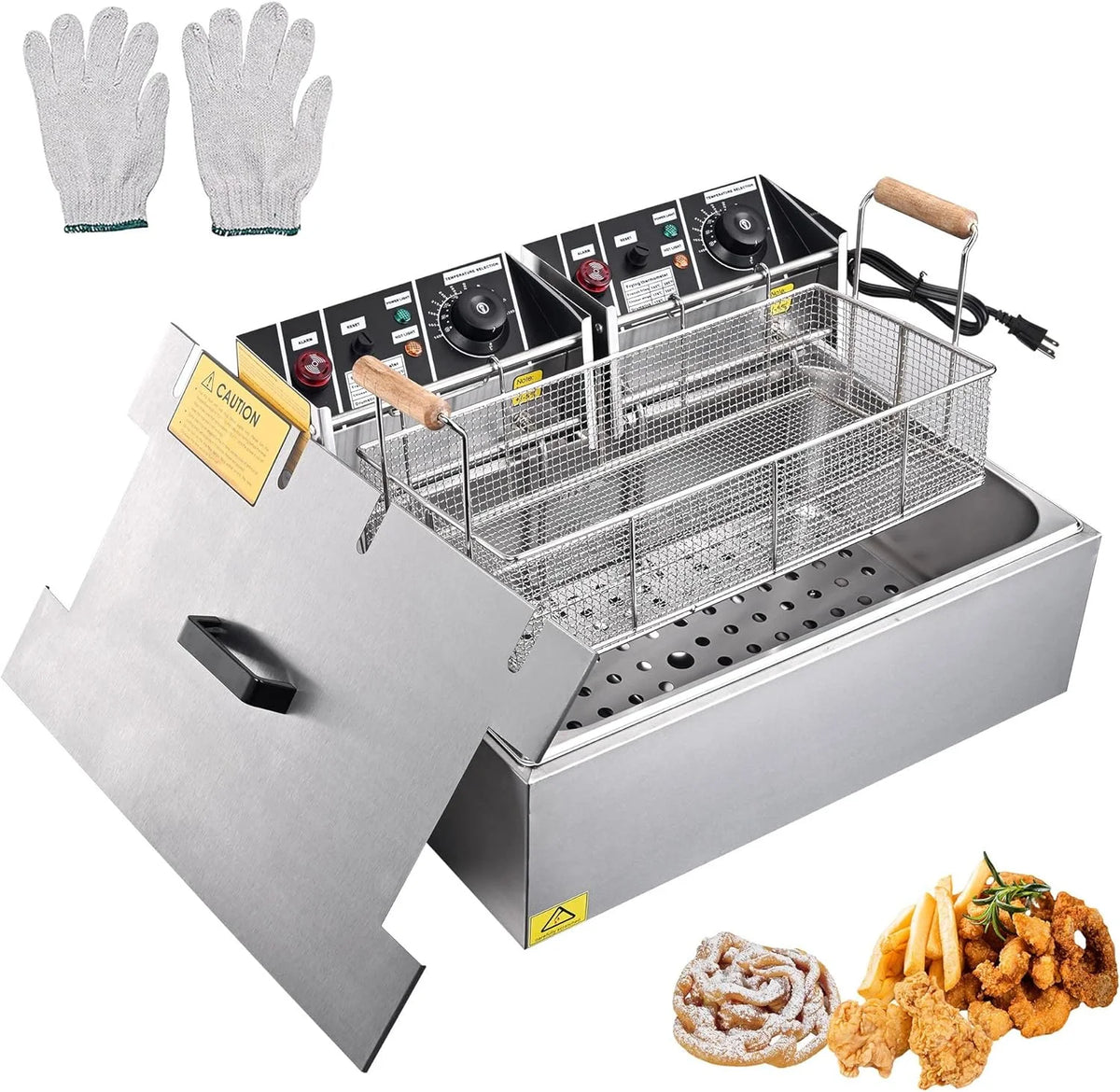 20L 5000W Electric Stainless Steel Deep Fryer with Basket I99811