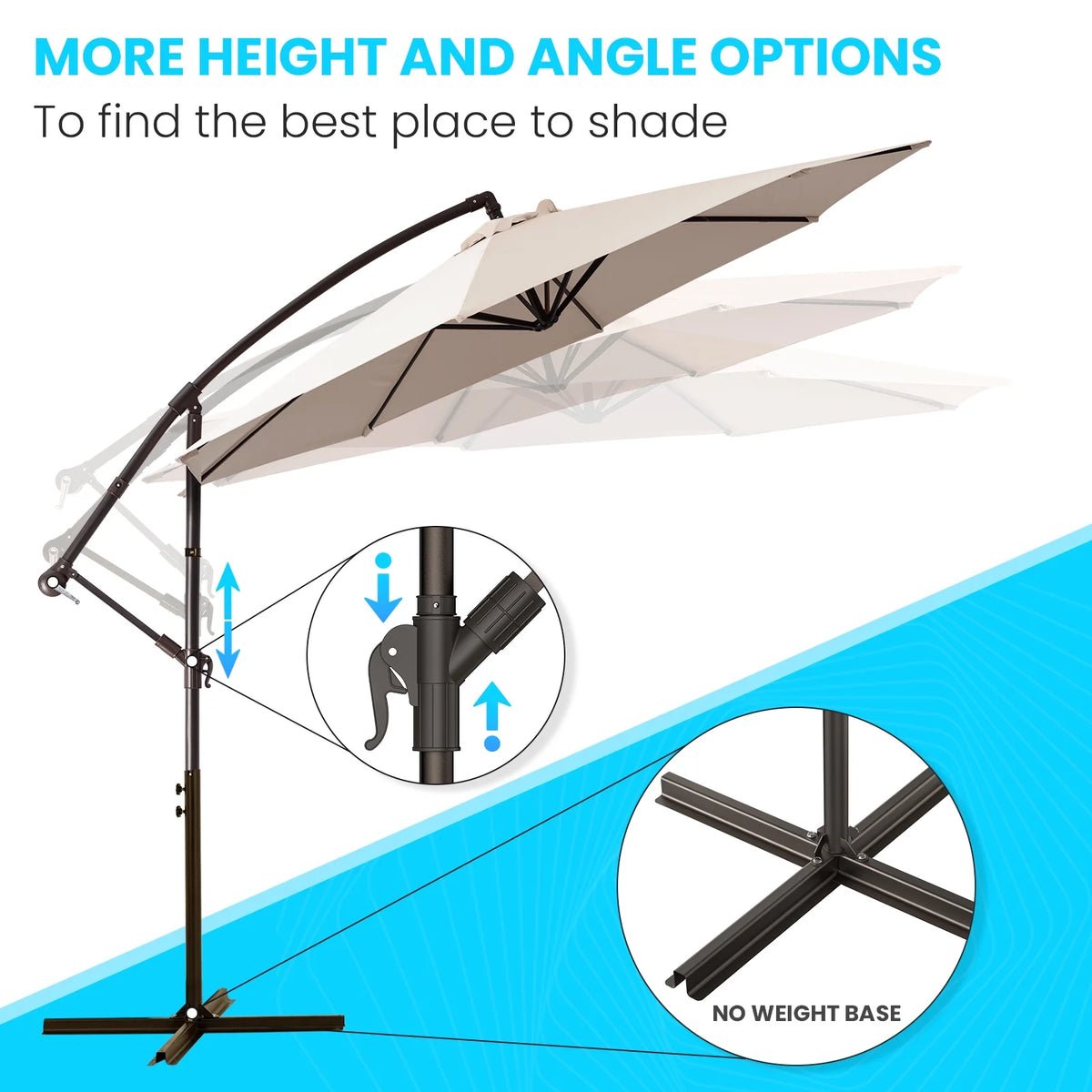 10' Outdoor Hanging Offset Cantilever Umbrella P616325