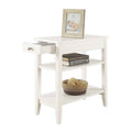 White 3-Tier End Table with Drawer G682440