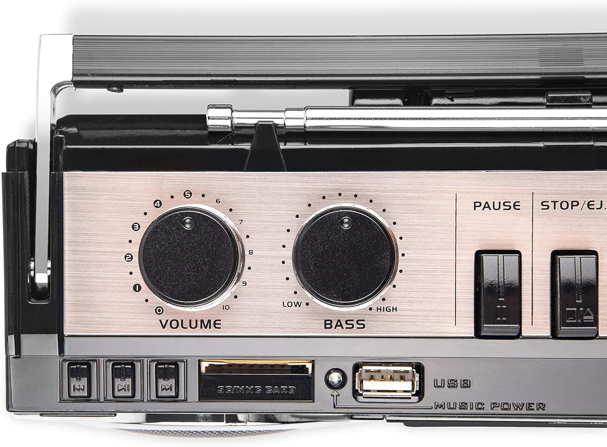 Black Pack of 2 Cassette Boombox with Radio K726909