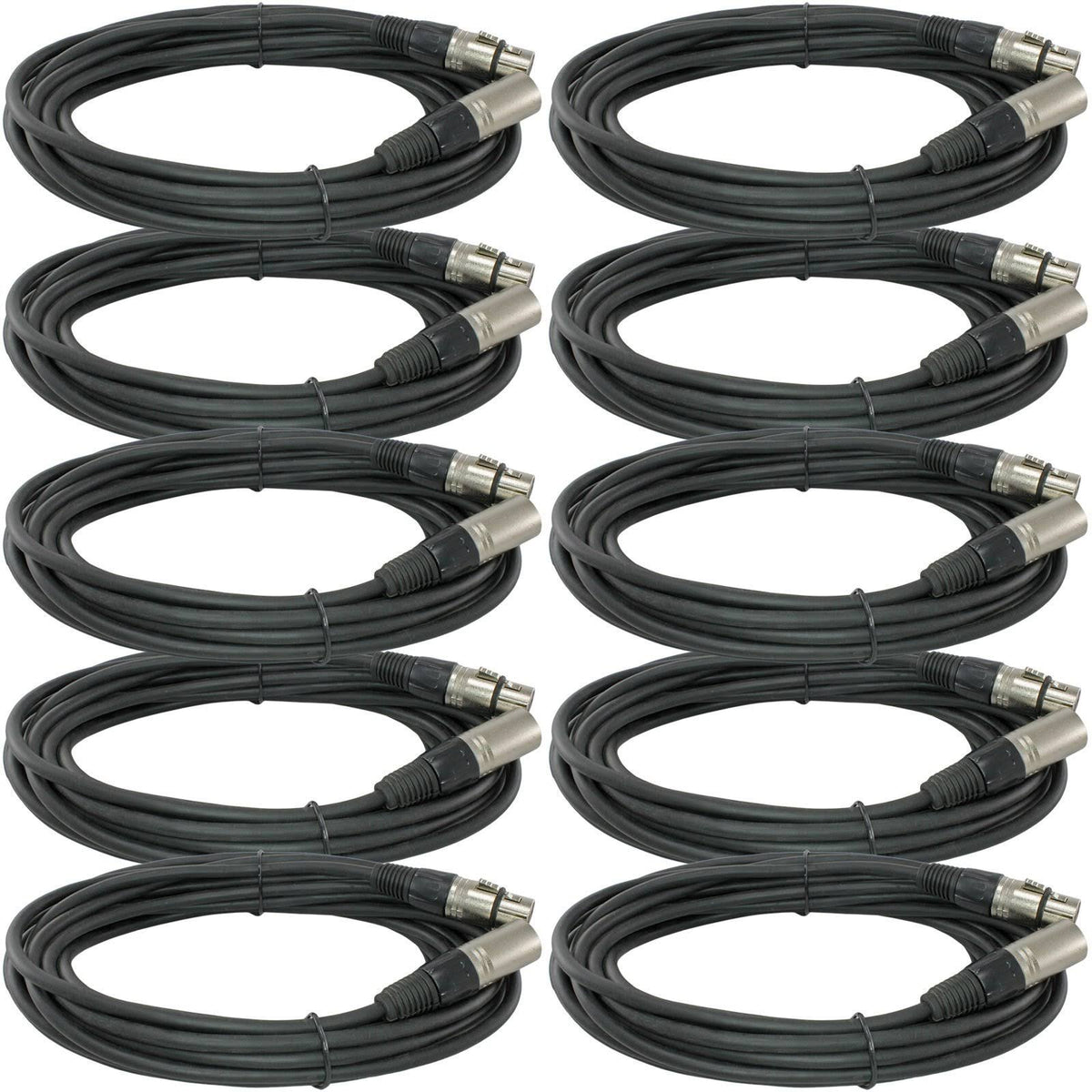 10Pack 25 ft XLR Male Female Mic Microphone Audio Cable X575241