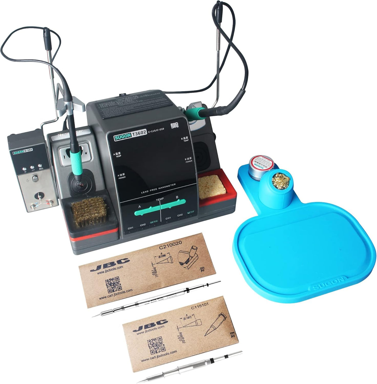 240W 2 in 1 Digital Soldering Station with 2 JBC Soldering Iron Tips S242836