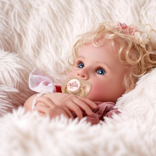 17 Inch Soft Body Realistic Blond Curly Hair Baby Doll O595
