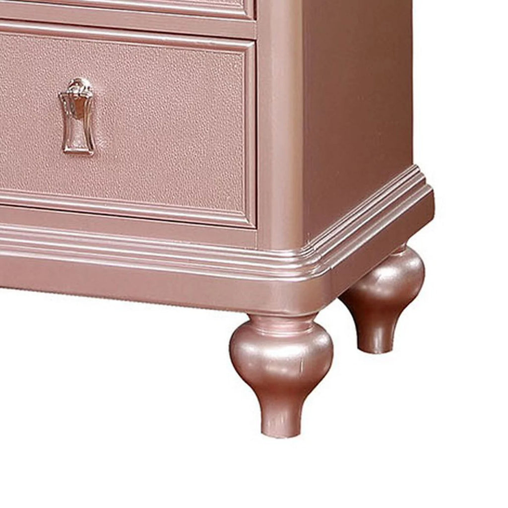 Pink 5 Drawer Solid Wood Chest with Mirror G79261