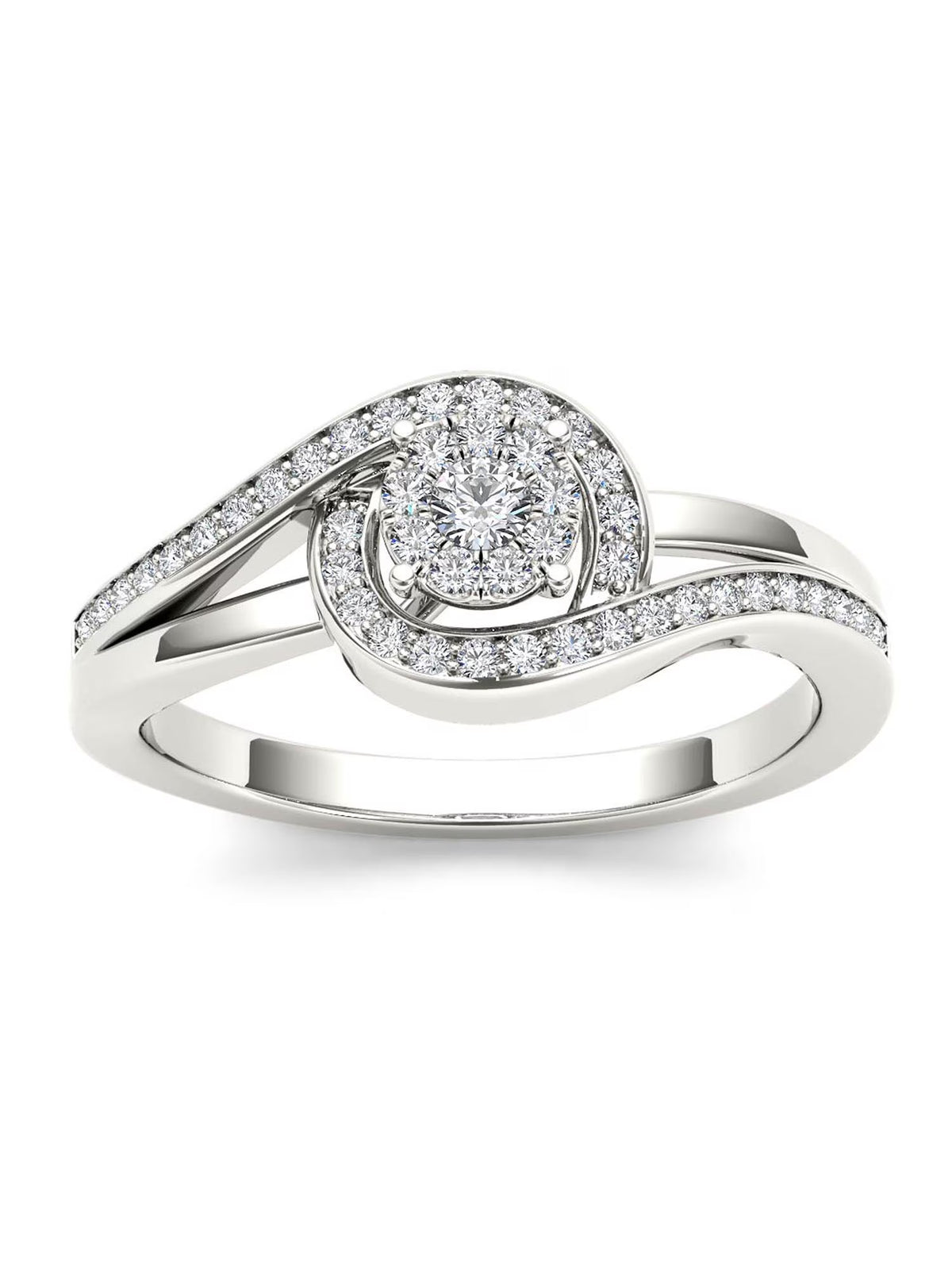 1/5Ct TDW Diamond 10K White Gold Engagement Ring Q2326