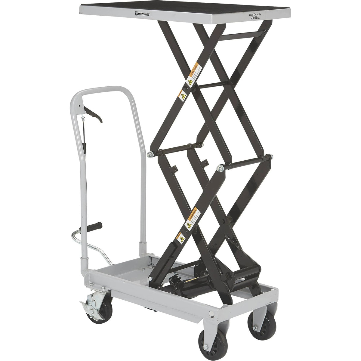 2-Speed Hydraulic Lift Table Cart, 500-Lb. Capacity, 50 3/4inch Lift Height P4456