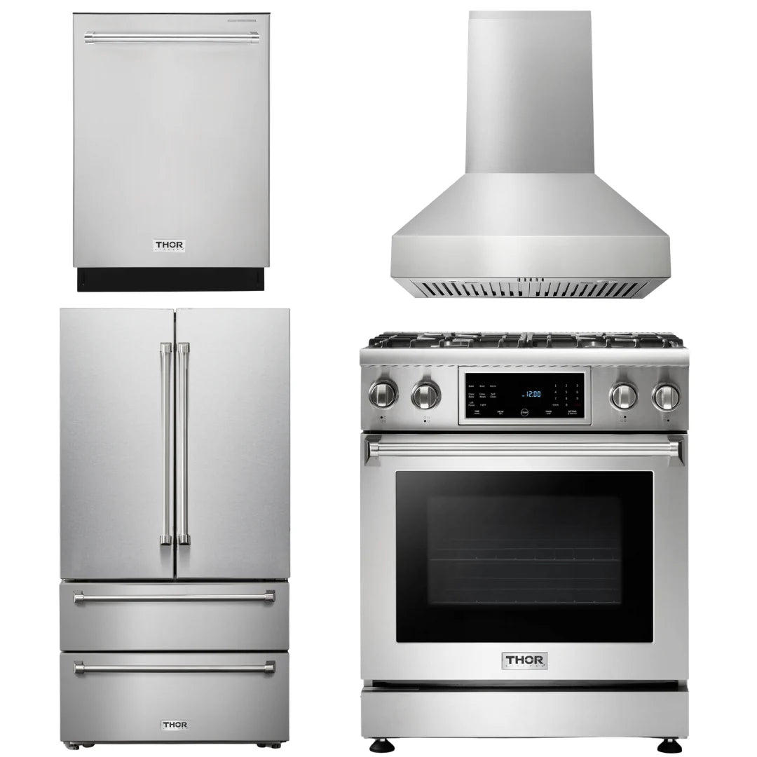 30 In. Propane Gas Range, Range Hood, Refrigerator, Dishwasher L6549