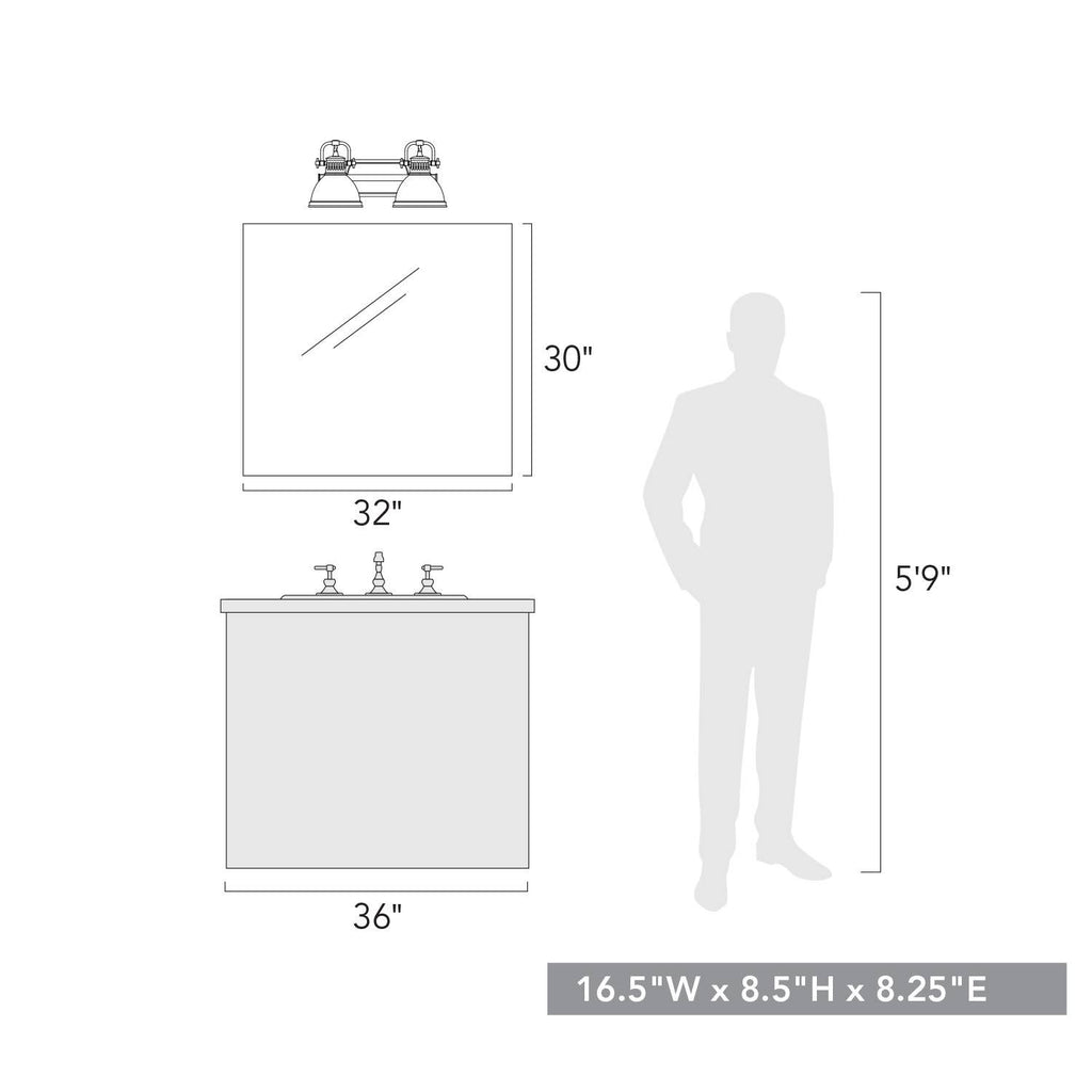 Chrome 2 Light Bath Vanity U537