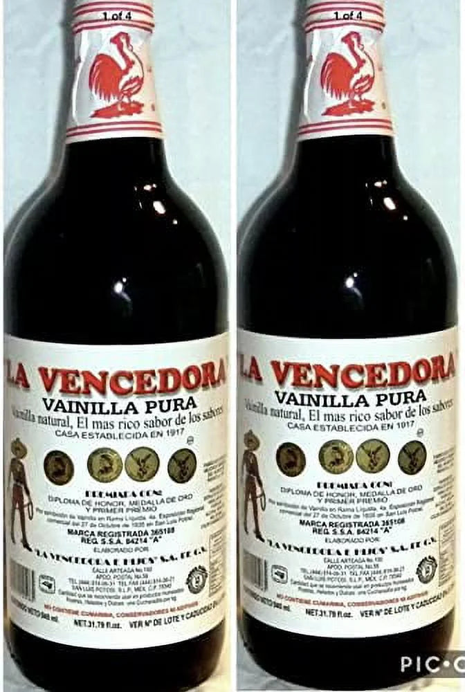 31oz Pure Mexican Vanilla Extract 2 Glass Bottles J9286