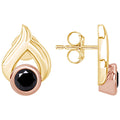 1 Cttw Round Black Natural Diamond Teardrop Stud Earrings 14k Yellow Gold Over Sterling Silver S303257