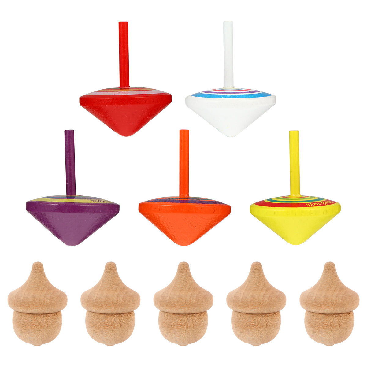 10pcs Wooden Tops Toy Y36745