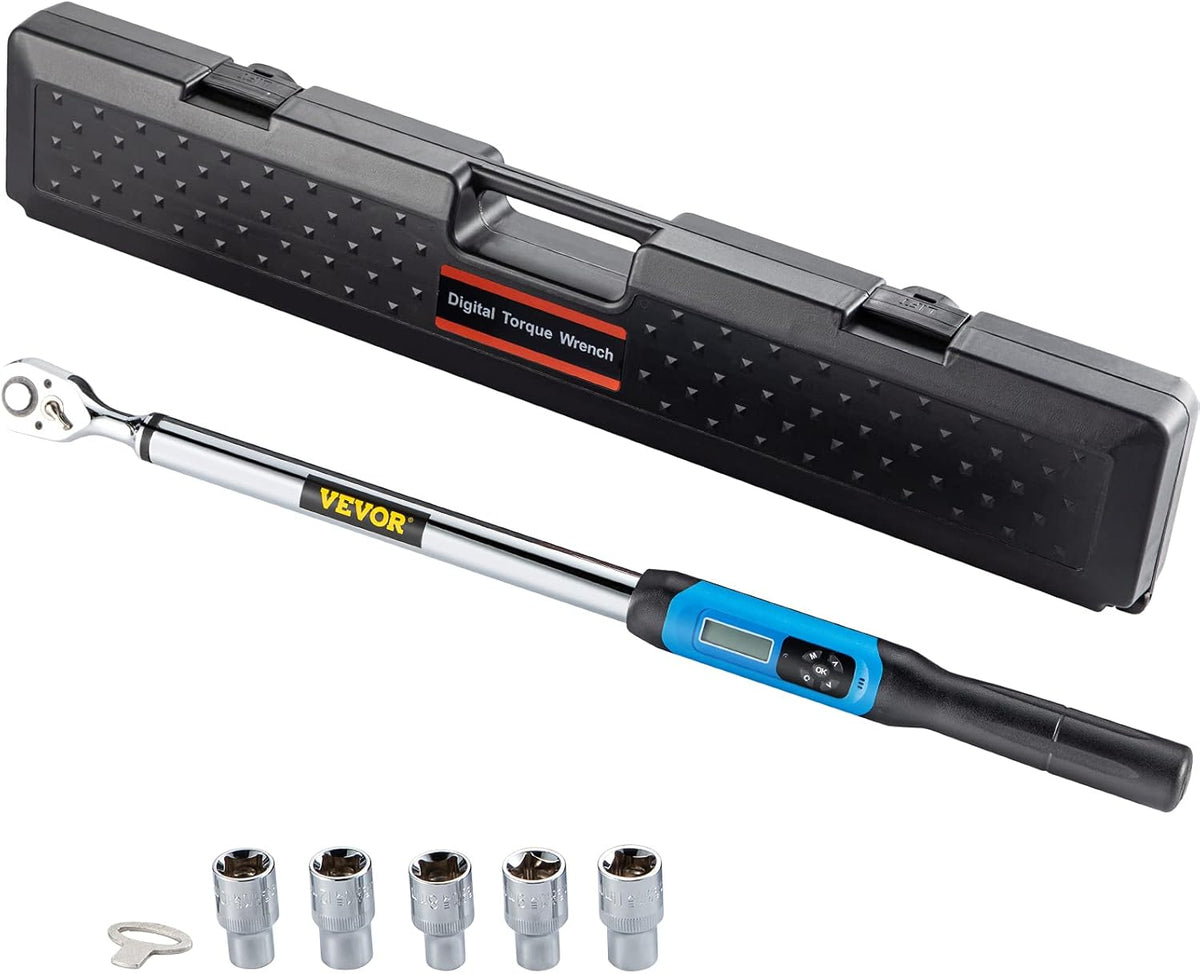 1/2 Drive Digital Torque Wrench 12.5-250.7 ft-lb with Socket Set & Case V43129