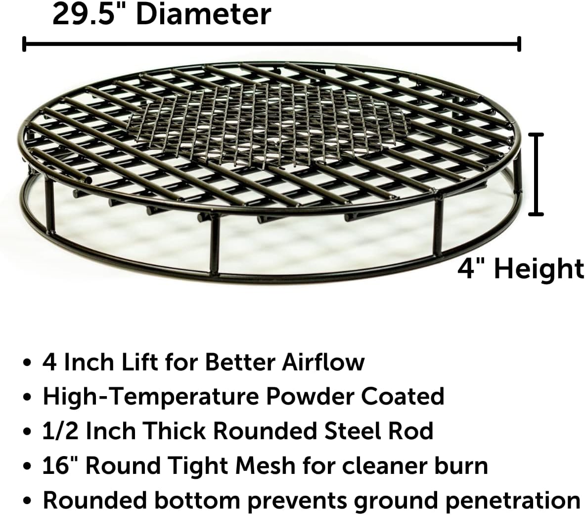 29.5 Inch Heavy Duty Steel Fire Pit Grate H923
