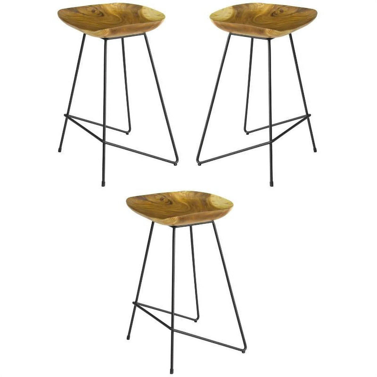 26" Wood Counter Stool Set of 3 D2878