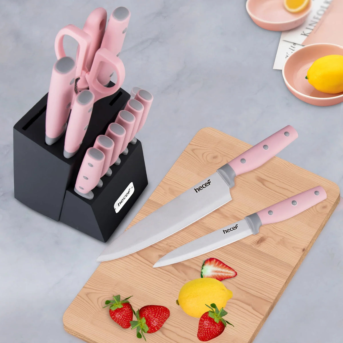 14 Pcs High Carbon Stainless Steel Knife Block Set O74842