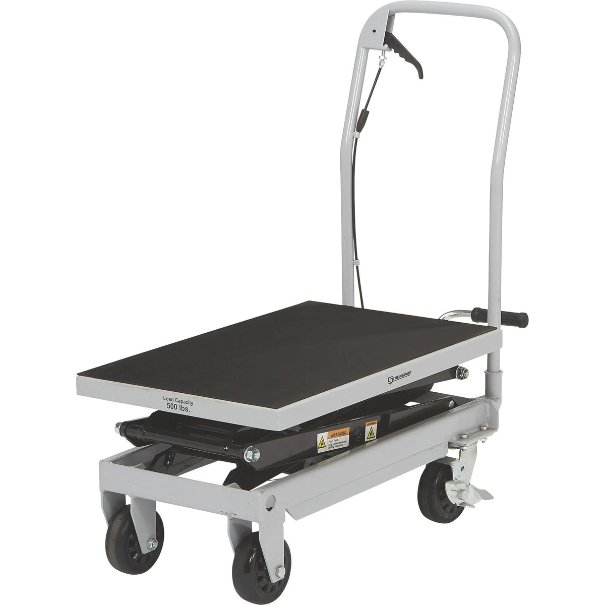 2-Speed Hydraulic Lift Table Cart, 500-Lb. Capacity, 50 3/4inch Lift Height P4456