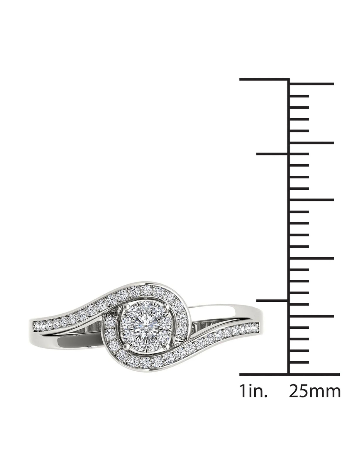 1/5Ct TDW Diamond 10K White Gold Engagement Ring Q2326