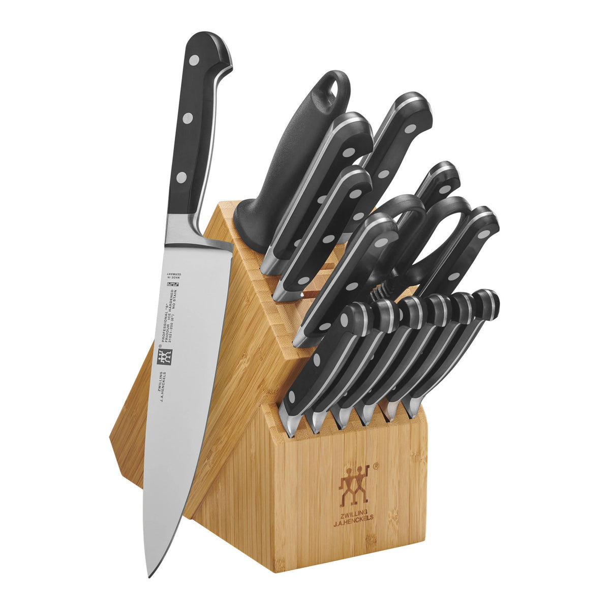 16 Pc Knife Set in Bamboo Block I9959