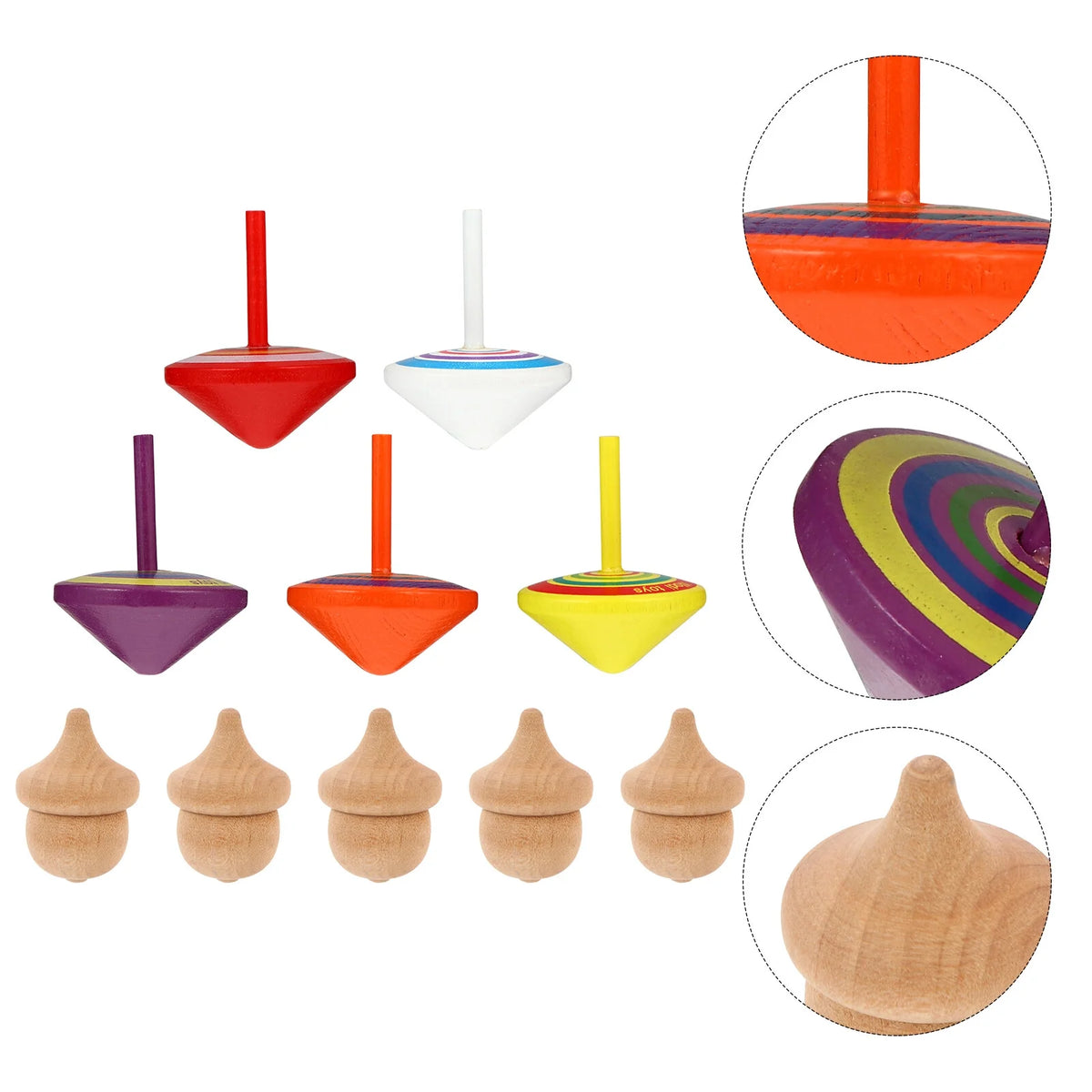 10pcs Wooden Tops Toy Y36745