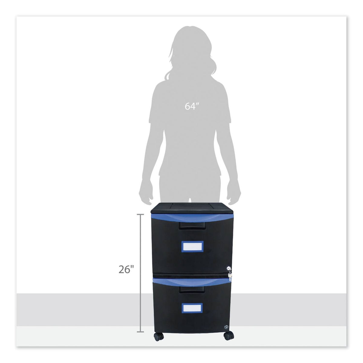 2-Drawer Mobile Filing Cabinet P230