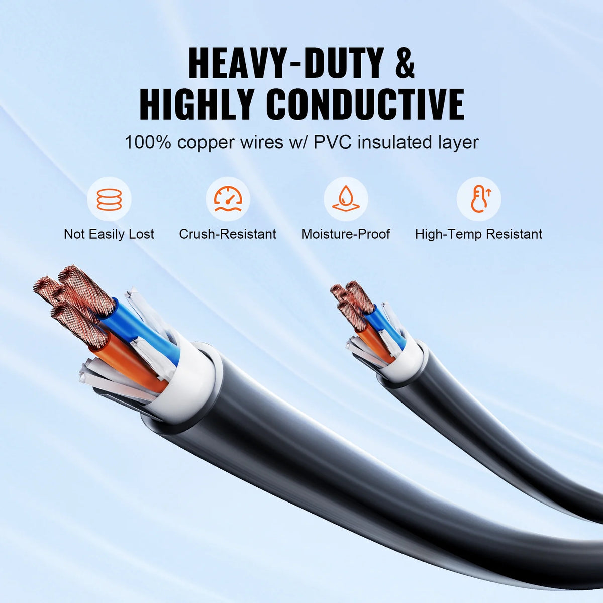 30 Feet 50 Amp Heavy Duty RV Power Cord with LED Indicator Handle D7811