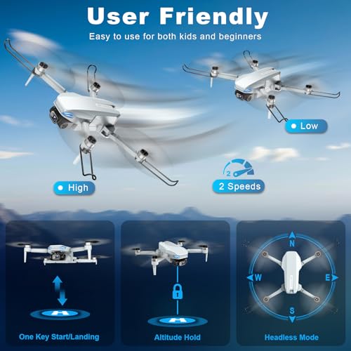 2K HD FPV Drone with Camera, Brushless Motor, Foldable E5354