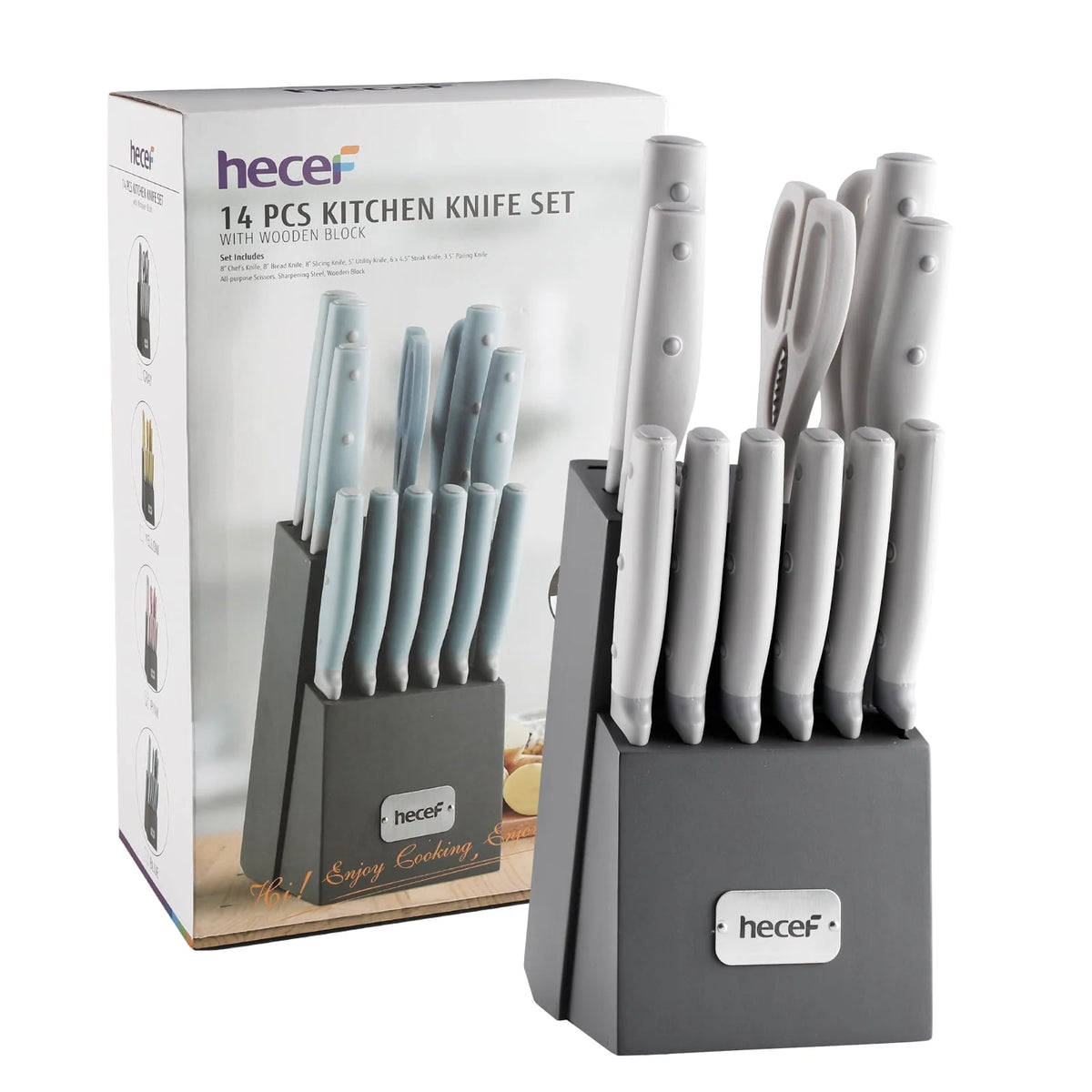 14 Pcs High Carbon Stainless Steel Knife Block Set O74842
