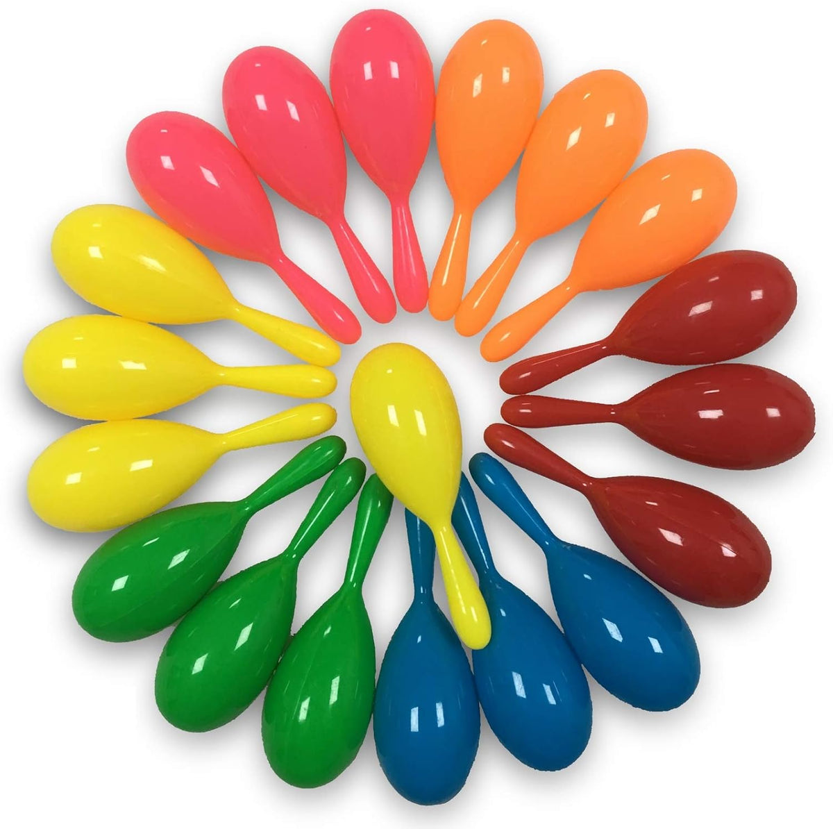 24pcs Mini Plastic Maracas Party Favors Neon Shakers Noisemaker N85338