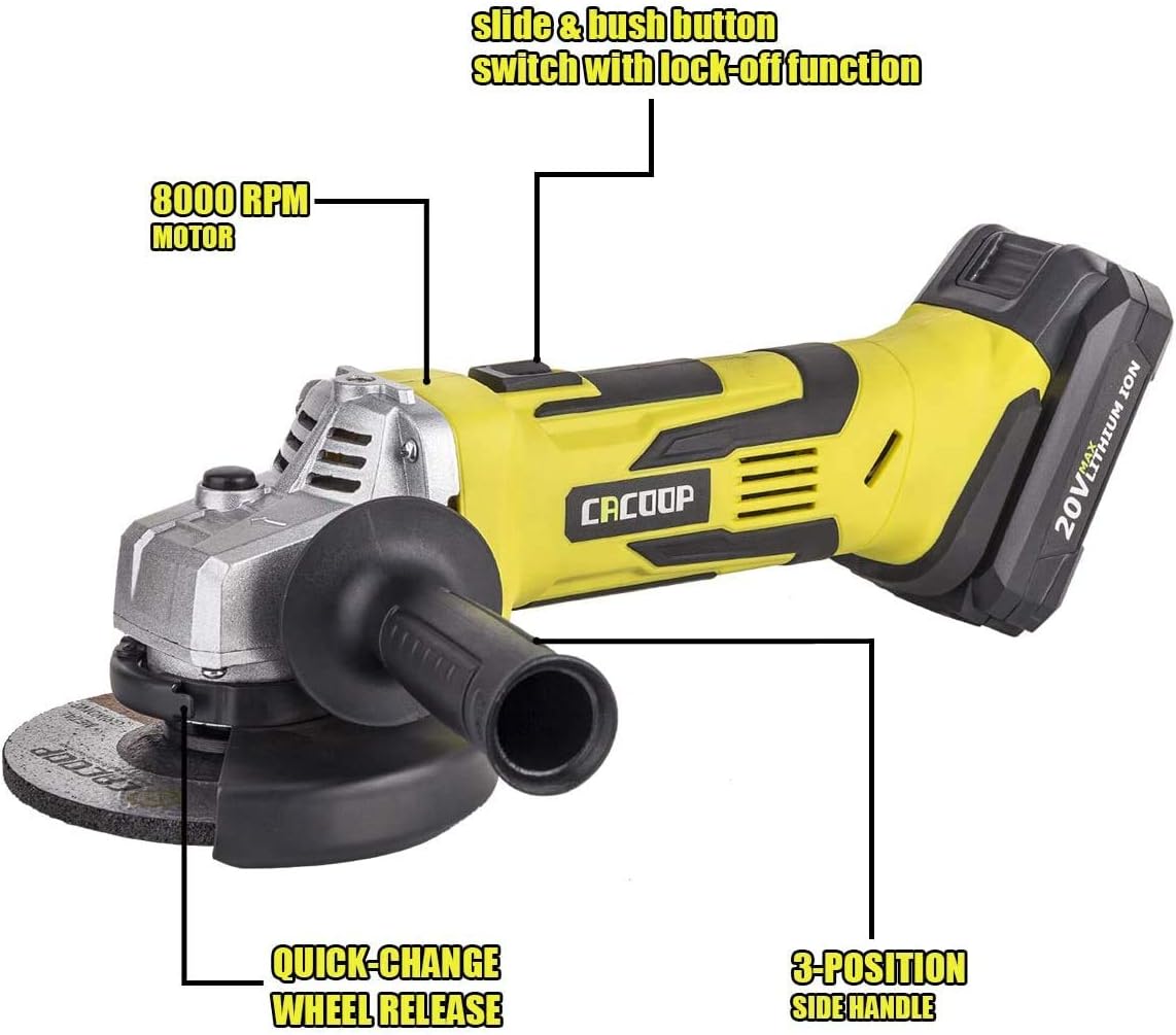 20V 4-1/2" Cordless Angle Grinder with 4.0Ah Battery and Charger, Pack of 2 B73451