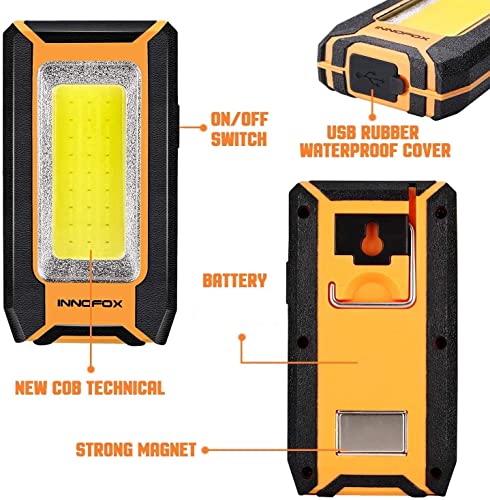 2 Pack LED Rechargeable Magnetic Work Light 40W 1500 Lumens Y170
