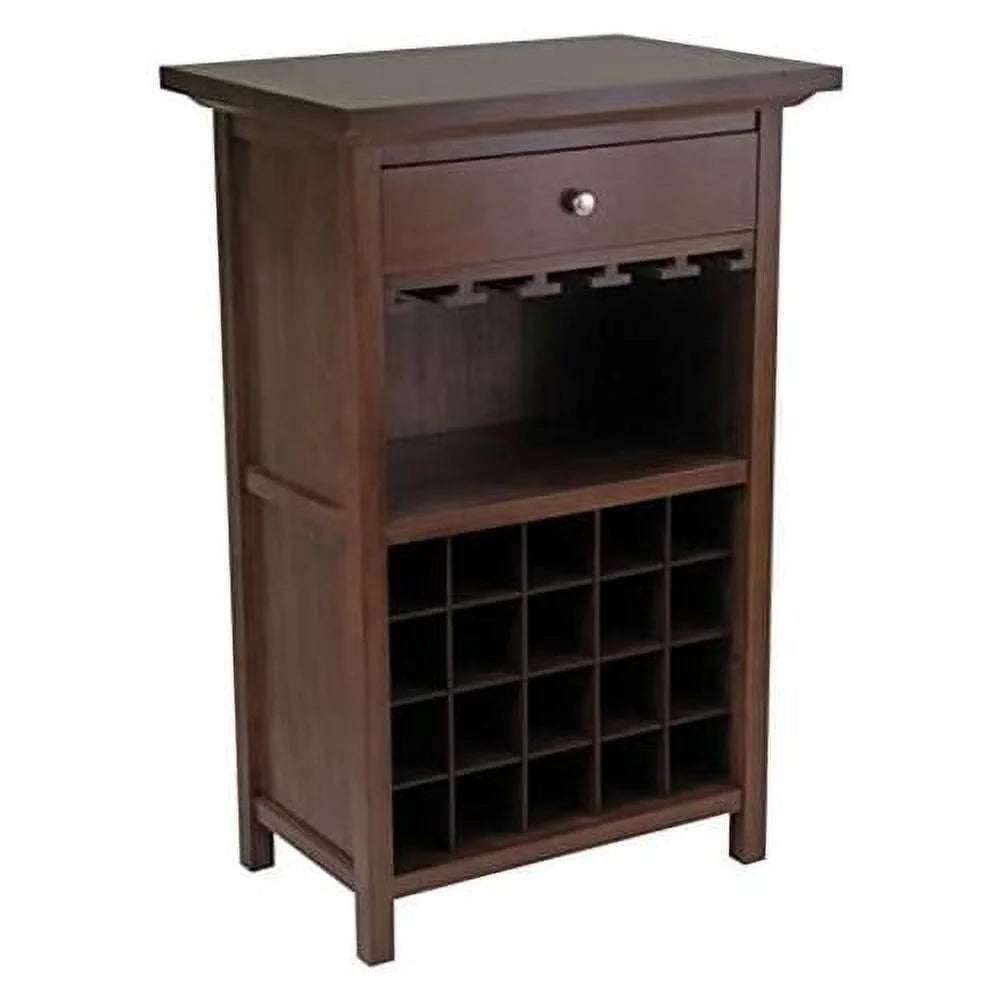 20 Bottle Walnut Finish Wine Cabinet F431