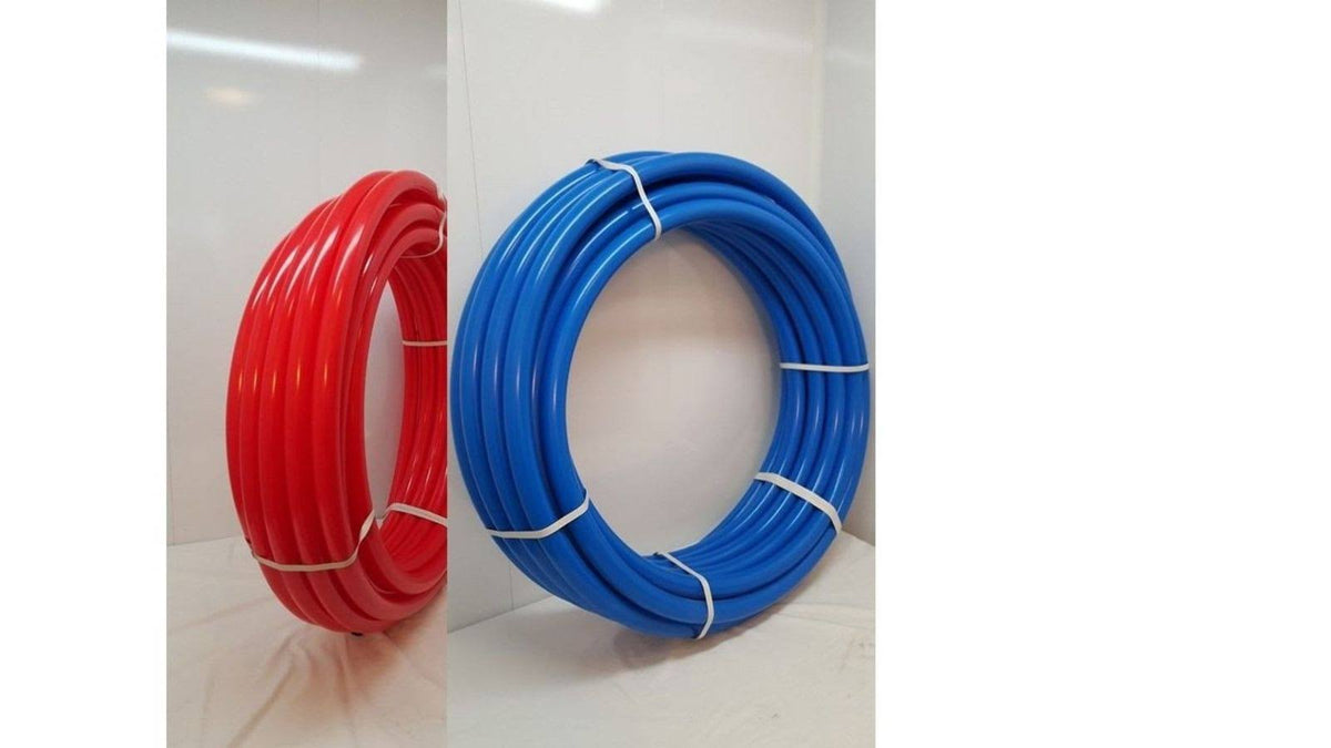 3/4x22 200& TOTAL~100& REDu0026100& Blue Certified Non-Barrier PEX Tubing R39710