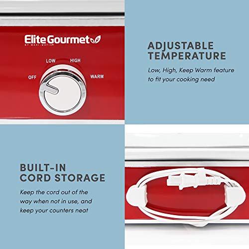 3.5Qt Red Casserole Slow Cooker with Locking Lid H945754