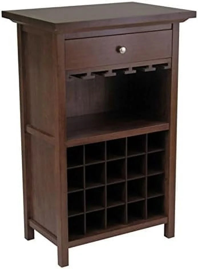 20 Bottle Walnut Finish Wine Cabinet F431