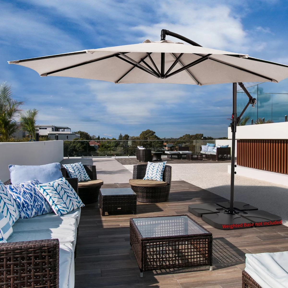 10' Outdoor Hanging Offset Cantilever Umbrella P616325