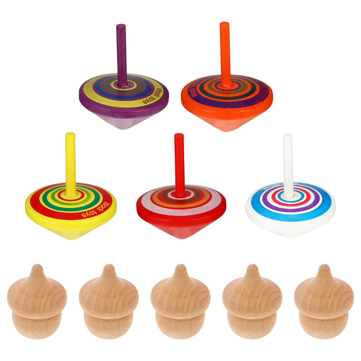 10pcs Wooden Tops Toy Y36745