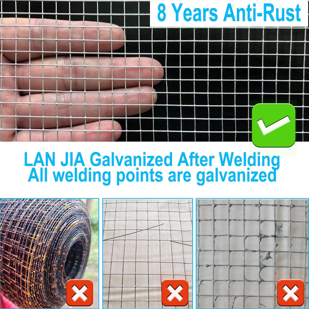1/2inch Galvanized Hardware Cloth 24" x 100' 19 Gauge Chicken Wire Mesh Roll I407168