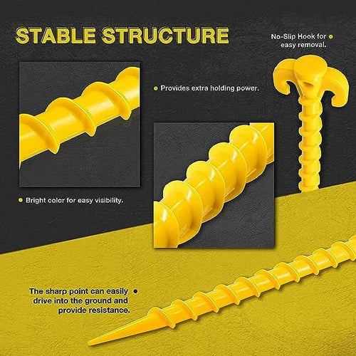 10 inch Yellow Plastic Ground Stakes 8-Pack X126914