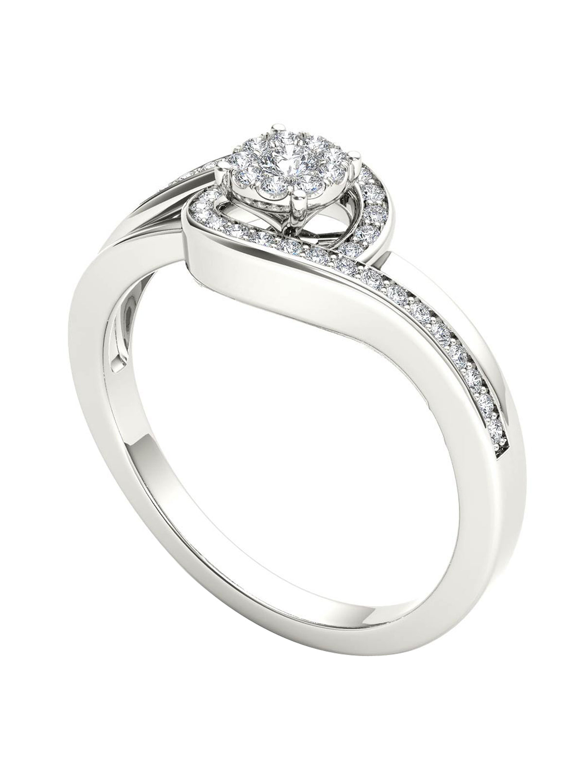 1/5Ct TDW Diamond 10K White Gold Engagement Ring Q2326