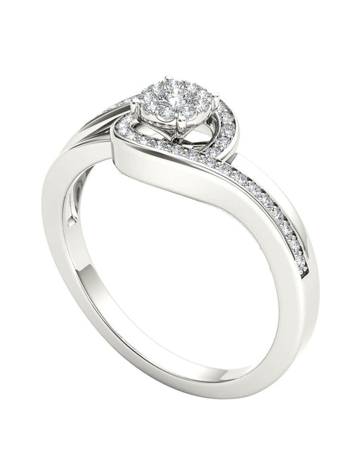 1/5Ct TDW Diamond 10K White Gold Engagement Ring Q2326