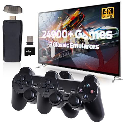 Wireless Retro Game Console, 4K HDMI, 2.4GHz Wireless Controller, 64G M369370