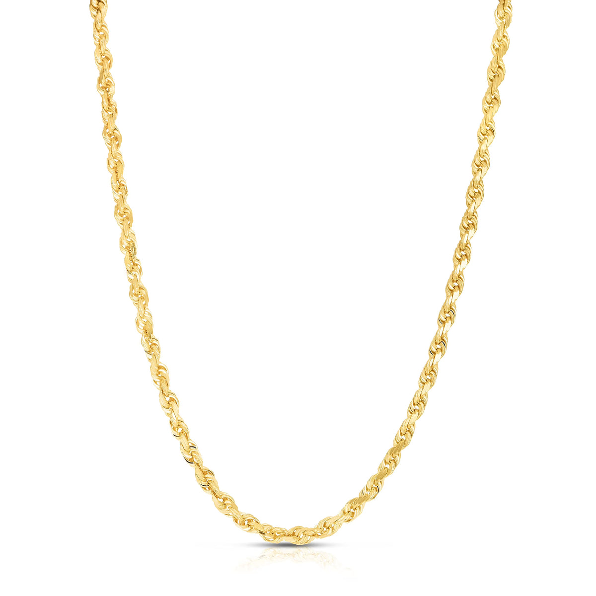 14K Yellow Gold 6mm Solid Rope Chain Necklace E5270