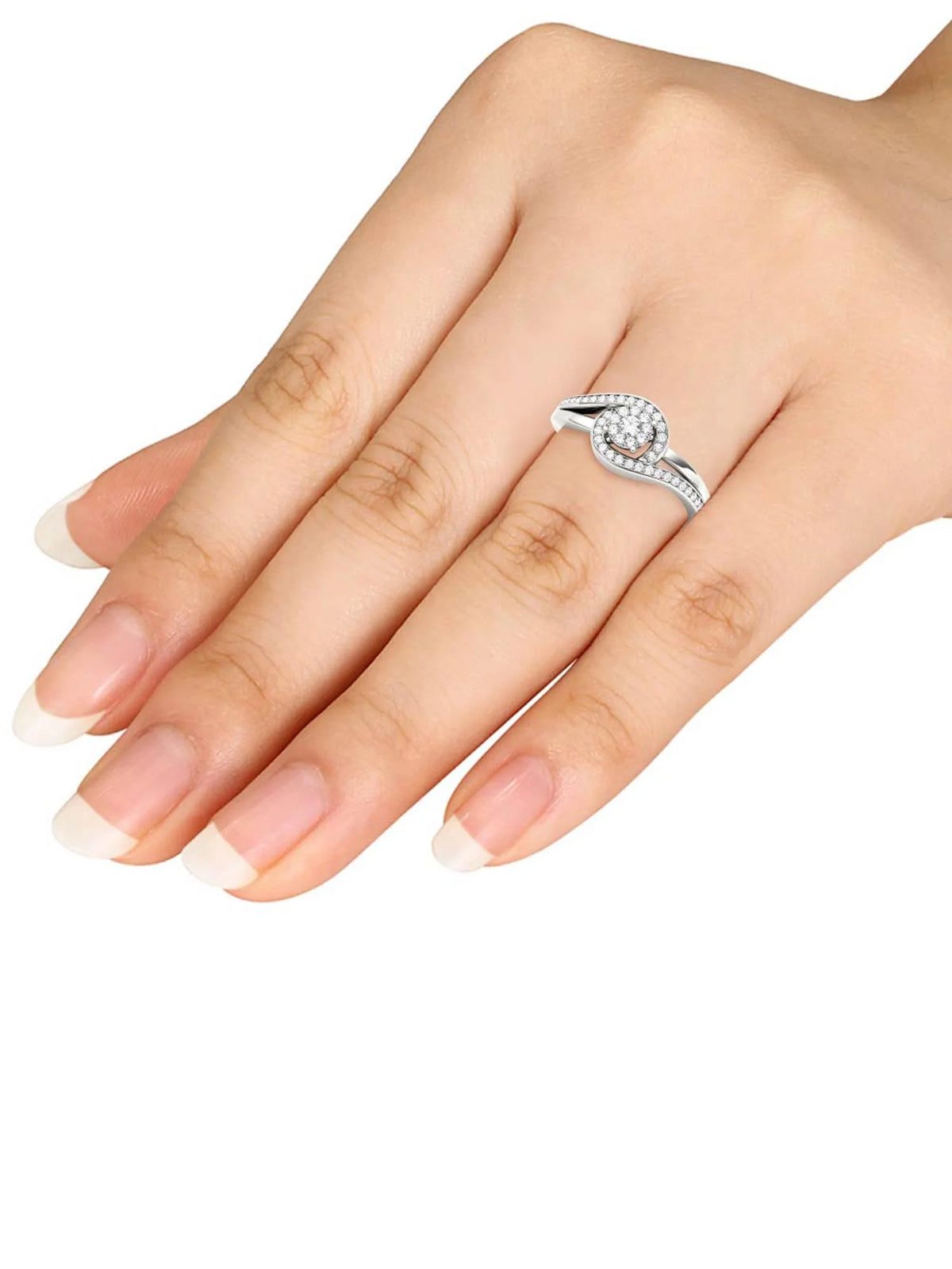 1/5Ct TDW Diamond 10K White Gold Engagement Ring Q2326