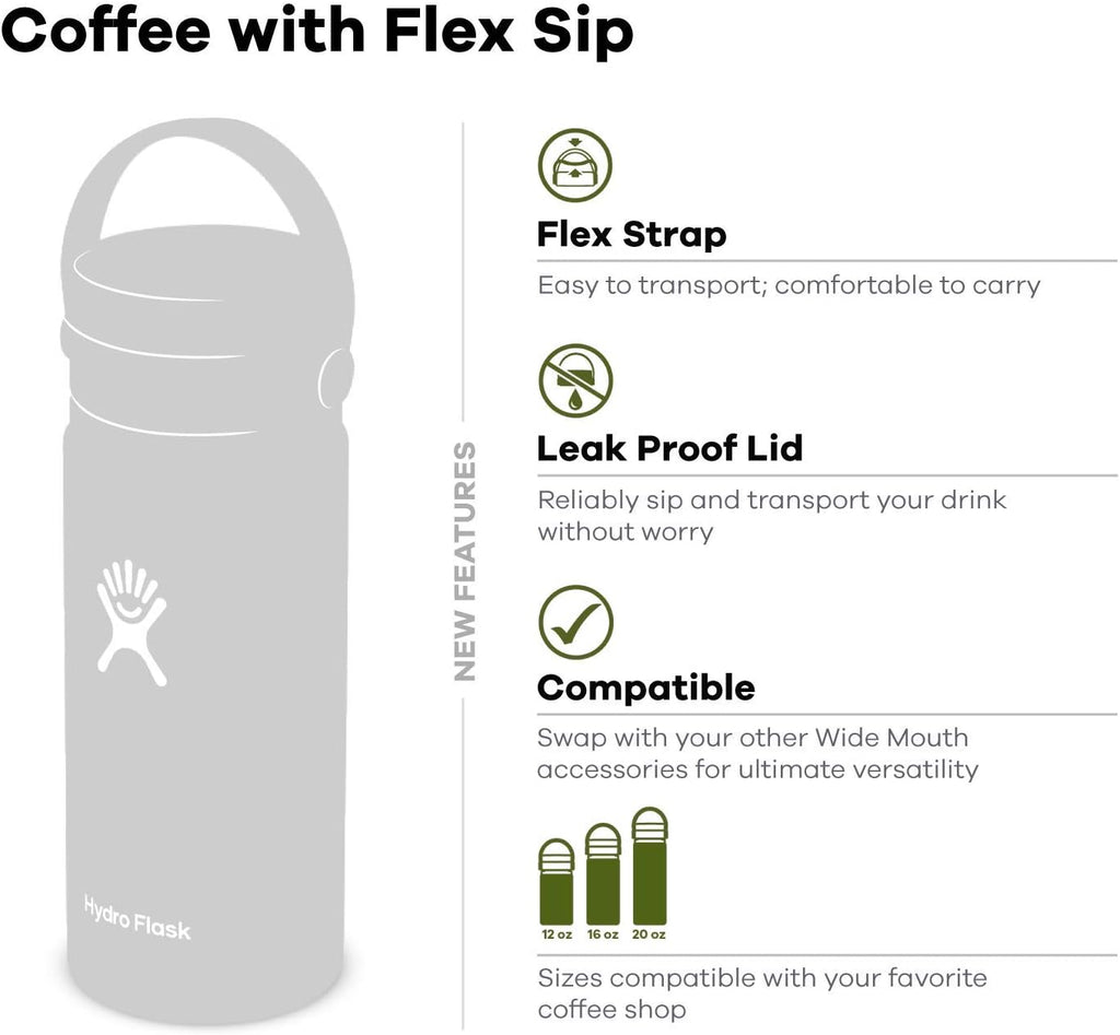 16 oz Wide Mouth Bottle with Flex Sip Lid Olive S66601
