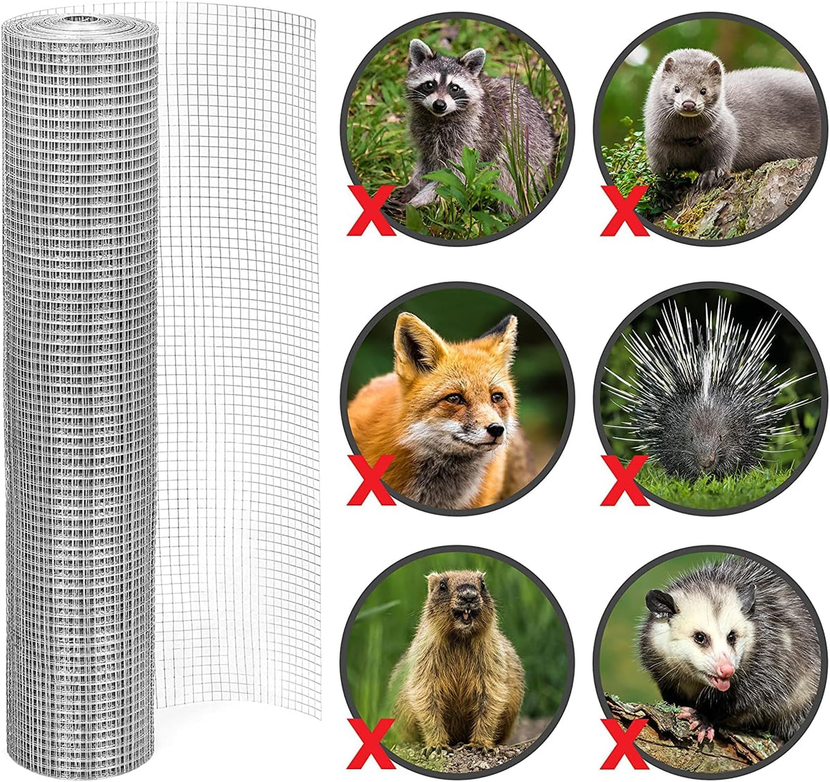 1/2inch Galvanized Hardware Cloth 24" x 100' 19 Gauge Chicken Wire Mesh Roll I407168
