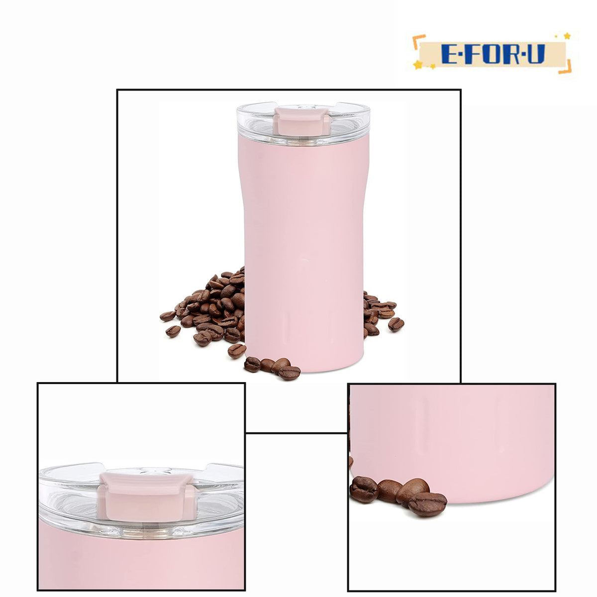 12 oz Insulated Stainless Steel Coffee Mug with Flip Lid B2468
